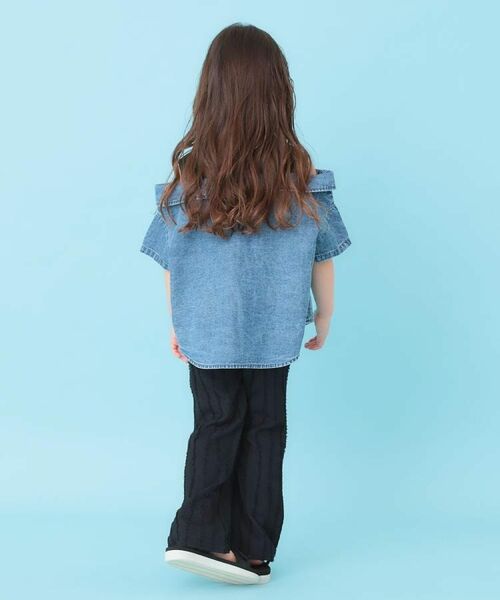 SHOO・LA・RUE / シューラルー カットソー | 【120-150cm】肩あきデニムドッキングシャツ | 詳細11