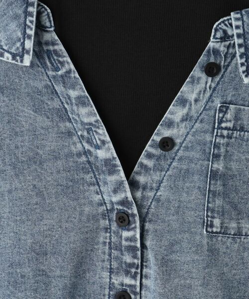 SHOO・LA・RUE / シューラルー カットソー | 【120-150cm】肩あきデニムドッキングシャツ | 詳細8