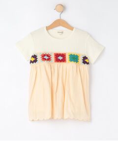 SHOO・LA・RUE / シューラルー Tシャツ | 【100-150cm】クロシェ編みデザインTシャツ