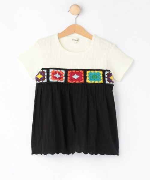 SHOO・LA・RUE / シューラルー Tシャツ | 【100-150cm】クロシェ編みデザインTシャツ | 詳細1