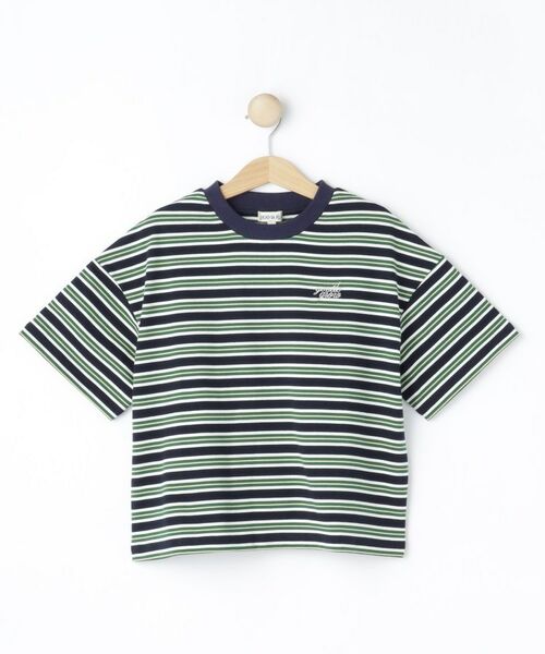 SHOO・LA・RUE / シューラルー Tシャツ | 【100-150cm】マルチボーダーTシャツ(ネイビー(394))