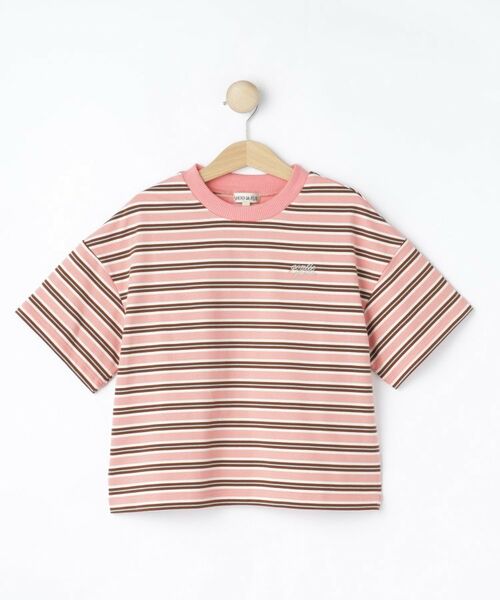 SHOO・LA・RUE / シューラルー Tシャツ | 【100-150cm】マルチボーダーTシャツ(ライトピンク(370))