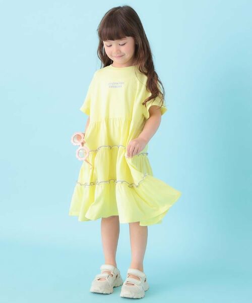 SHOO・LA・RUE / シューラルー ロング・マキシ丈ワンピース | 【100-150cm】配色メローティアードワンピース | 詳細10