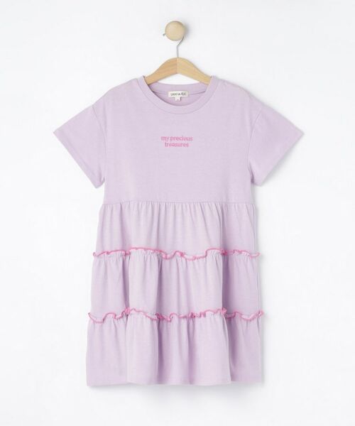 SHOO・LA・RUE / シューラルー ロング・マキシ丈ワンピース | 【100-150cm】配色メローティアードワンピース（ラベンダー(080)）