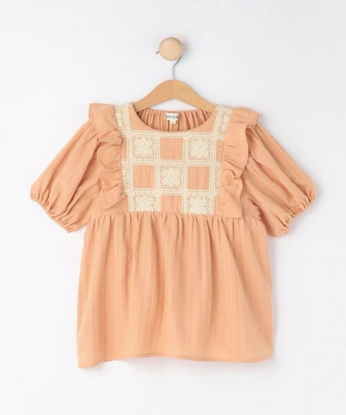 SHOO・LA・RUE / シューラルー チュニック | 【100-150cm】クロシェチュニックブラウス（オレンジ(065)）