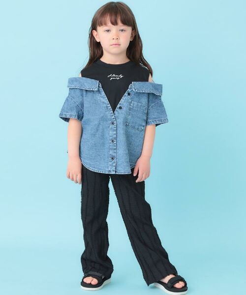 SHOO・LA・RUE / シューラルー パンツ | 【100-150cm】フリンジジャガードフレアパンツ | 詳細8