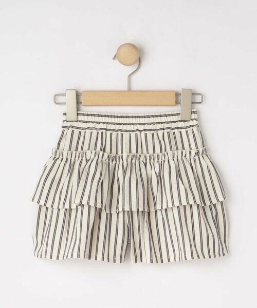 SHOO・LA・RUE / シューラルー ミニ・ひざ丈スカート | 【110-140cm】サッカーストライプフリルスカパン（オフホワイト(303)）
