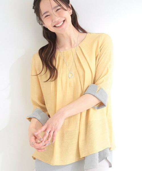 SHOO・LA・RUE / シューラルー カットソー | スラブレイヤードトップス（イエロー(031)）