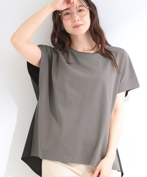 SHOO・LA・RUE / シューラルー カットソー | 前後切り替えフロントタックスムースTシャツ（チャコールグレー(014)）