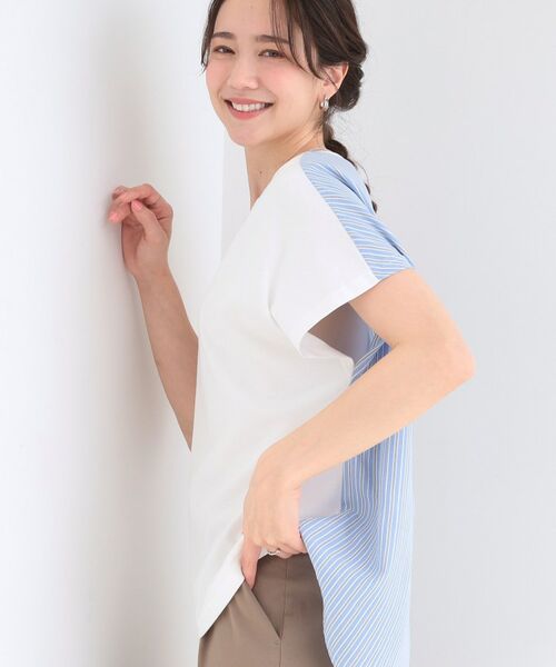 SHOO・LA・RUE / シューラルー カットソー | 前後切り替えフロントタックスムースTシャツ（ホワイト(301)）