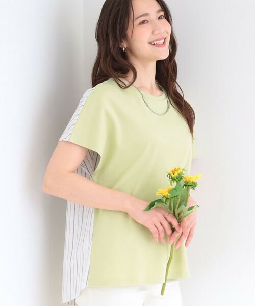 SHOO・LA・RUE / シューラルー カットソー | 前後切り替えフロントタックスムースTシャツ（ライトグリーン(320)）