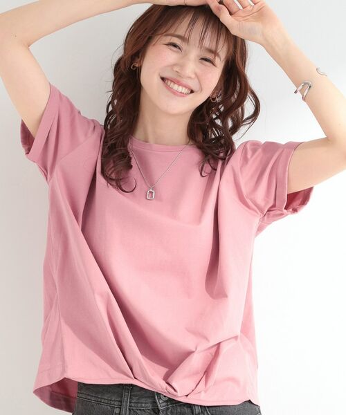 SHOO・LA・RUE / シューラルー Tシャツ | 【SHOO ICE】インしてる風 フロントタックデザインTシャツ(ピンク(072))