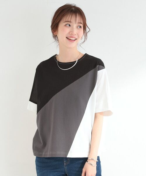 SHOO・LA・RUE / シューラルー カットソー | ななめ3段切り替えドルマンプルオーバー | 詳細1