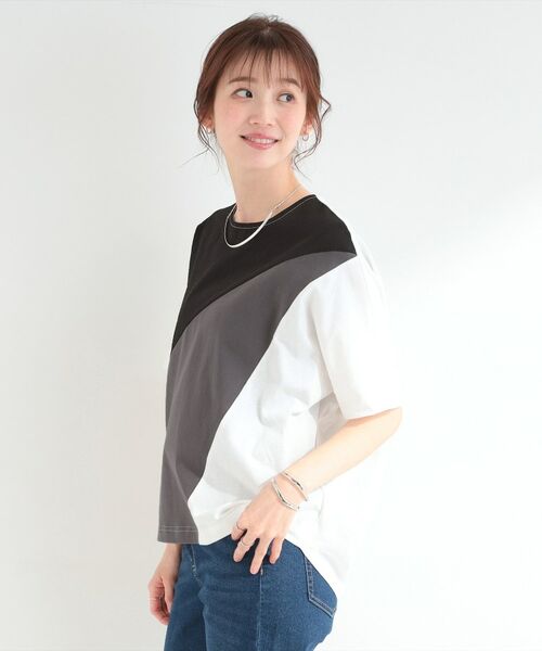 SHOO・LA・RUE / シューラルー カットソー | ななめ3段切り替えドルマンプルオーバー | 詳細2