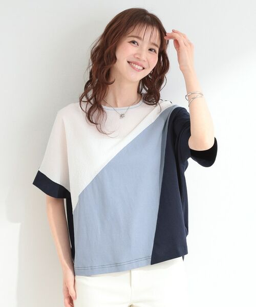 SHOO・LA・RUE / シューラルー カットソー | ななめ3段切り替えドルマンプルオーバー | 詳細9
