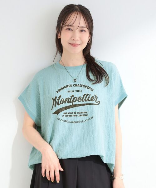 SHOO・LA・RUE / シューラルー カットソー | ポコポコ調 楊柳プリント・ボーダーアソートTシャツ | 詳細13