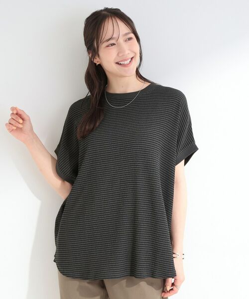 SHOO・LA・RUE / シューラルー カットソー | ポコポコ調 楊柳プリント・ボーダーアソートTシャツ | 詳細21