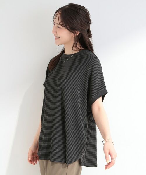 SHOO・LA・RUE / シューラルー カットソー | ポコポコ調 楊柳プリント・ボーダーアソートTシャツ | 詳細22