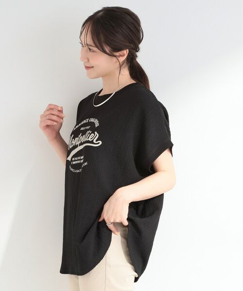 SHOO・LA・RUE / シューラルー カットソー | ポコポコ調 楊柳プリント・ボーダーアソートTシャツ | 詳細6