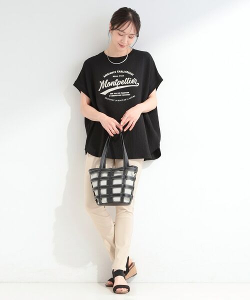 SHOO・LA・RUE / シューラルー カットソー | ポコポコ調 楊柳プリント・ボーダーアソートTシャツ | 詳細7