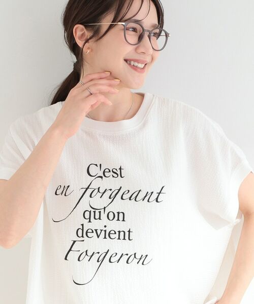 SHOO・LA・RUE / シューラルー カットソー | ポコポコ調 楊柳プリント・ボーダーアソートTシャツ（ホワイト(001)）