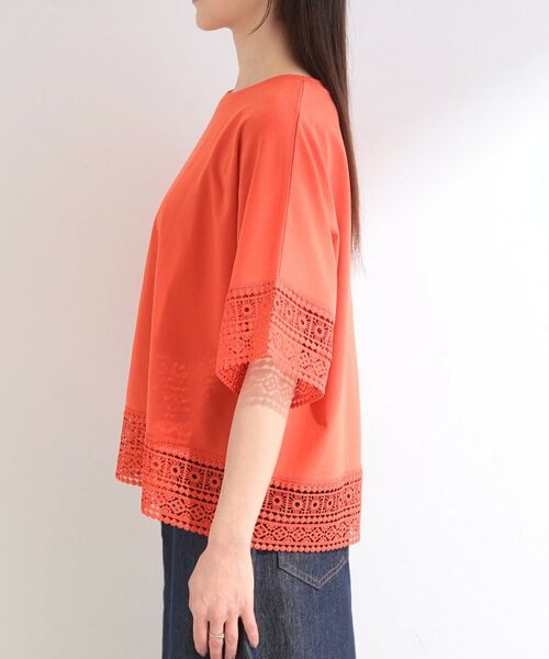 SHOO・LA・RUE / シューラルー カットソー | 【洗濯機可/ひんやり/体型カバー】レース使いがポイント 1枚でサマになるデザインTシャツ | 詳細18