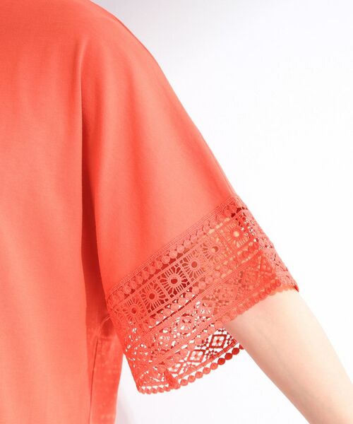 SHOO・LA・RUE / シューラルー カットソー | 【洗濯機可/ひんやり/体型カバー】レース使いがポイント 1枚でサマになるデザインTシャツ | 詳細21