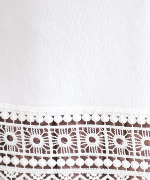 SHOO・LA・RUE / シューラルー カットソー | 【洗濯機可/ひんやり/体型カバー】レース使いがポイント 1枚でサマになるデザインTシャツ | 詳細4