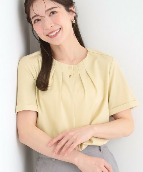 SHOO・LA・RUE / シューラルー シャツ・ブラウス | 【多機能】メタルボタンタックブラウス（イエロー(031)）