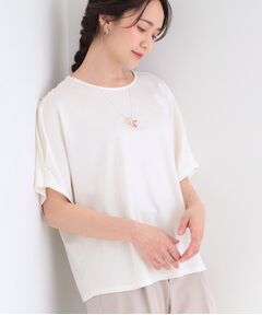 【多機能】ドルマンフェイクパール付きトップス