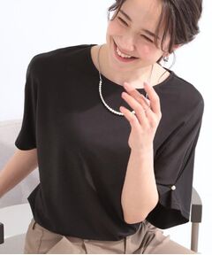 SHOO・LA・RUE / シューラルー カットソー | 【洗濯機可/S-LL】フェイクパールがアクセント お袖タックドルマンブラウス