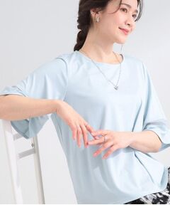 SHOO・LA・RUE / シューラルー カットソー | 【洗濯機可/ひんやり/S-LL】お袖のシアーで抜け感プラス 二の腕隠せるフレアスリーブトップス