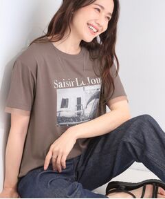 【SHOO ICE】袖チュールレイヤード プリントアソートTシャツ