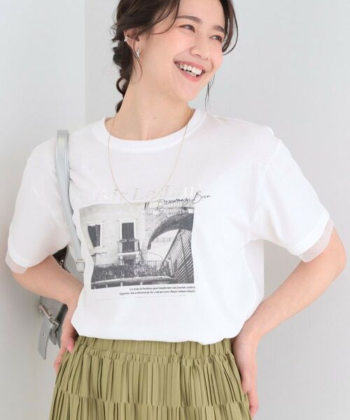 SHOO・LA・RUE / シューラルー カットソー | 【SHOO ICE】袖チュールレイヤード プリントアソートTシャツ（ホワイト(301)）
