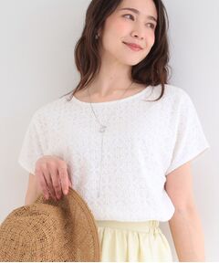 SHOO・LA・RUE / シューラルー カットソー | 【ひんやり/UVカット】機能付き 華やかレースTシャツ