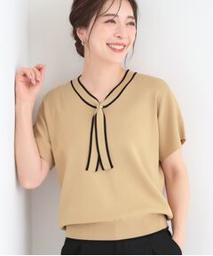 SHOO・LA・RUE / シューラルー ニット・セーター | 【お家で洗える】 さらっとボウタイ半袖ニット