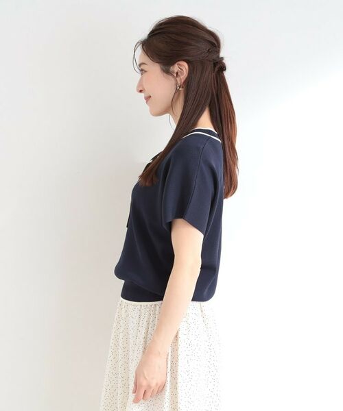 SHOO・LA・RUE / シューラルー ニット・セーター | 【お家で洗える】 さらっとボウタイ半袖ニット | 詳細14