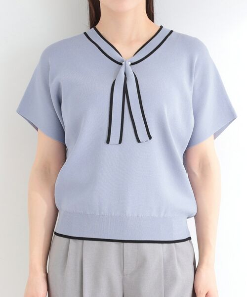 SHOO・LA・RUE / シューラルー ニット・セーター | 【お家で洗える】 さらっとボウタイ半袖ニット | 詳細17