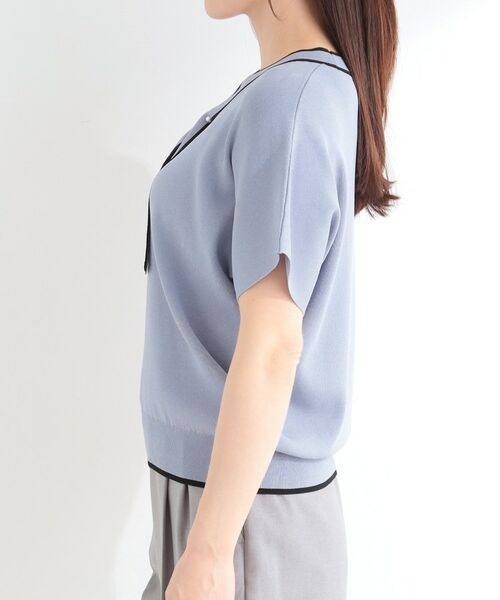 SHOO・LA・RUE / シューラルー ニット・セーター | 【お家で洗える】 さらっとボウタイ半袖ニット | 詳細18