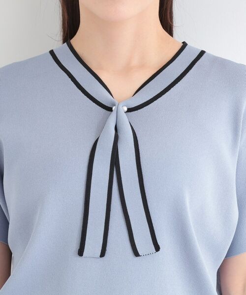 SHOO・LA・RUE / シューラルー ニット・セーター | 【お家で洗える】 さらっとボウタイ半袖ニット | 詳細20