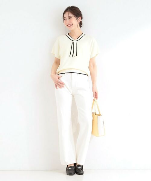 SHOO・LA・RUE / シューラルー ニット・セーター | 【お家で洗える】 さらっとボウタイ半袖ニット | 詳細3