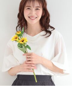 SHOO・LA・RUE / シューラルー カットソー | 【SHOO ICE】1枚でサマになる 袖異素材フレアスリーブTシャツ
