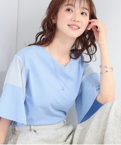 SHOO・LA・RUE / シューラルー カットソー | 【SHOO ICE】1枚でサマになる 袖異素材フレアスリーブTシャツ