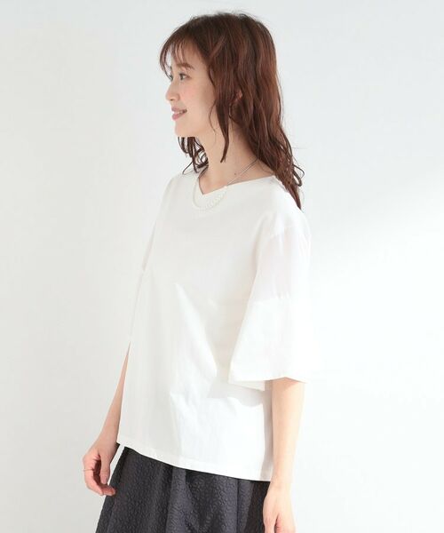 SHOO・LA・RUE / シューラルー カットソー | 【SHOO ICE】1枚でサマになる 袖異素材フレアスリーブTシャツ | 詳細2