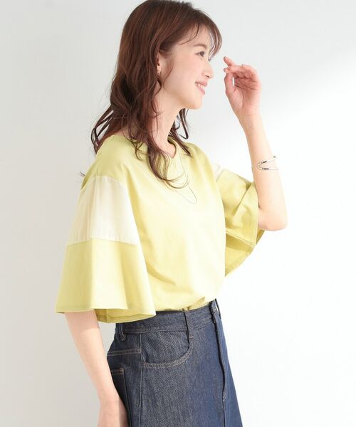 SHOO・LA・RUE / シューラルー カットソー | 【SHOO ICE】1枚でサマになる 袖異素材フレアスリーブTシャツ | 詳細6