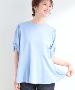 SHOO・LA・RUE / シューラルー カットソー | 【SHOO ICEプラス】ペプラム切り替え 袖ねじりプルオーバー