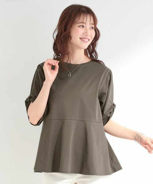 SHOO・LA・RUE / シューラルー カットソー | 【SHOO ICEプラス】ペプラム切り替え 袖ねじりプルオーバー | 詳細1