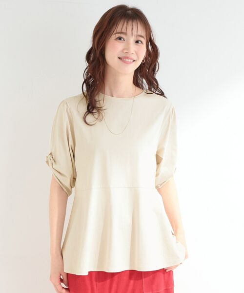 SHOO・LA・RUE / シューラルー カットソー | 【SHOO ICEプラス】ペプラム切り替え 袖ねじりプルオーバー | 詳細5