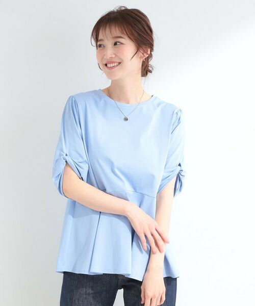 SHOO・LA・RUE / シューラルー カットソー | 【SHOO ICEプラス】ペプラム切り替え 袖ねじりプルオーバー | 詳細9