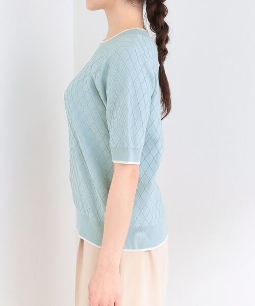 SHOO・LA・RUE / シューラルー ニット・セーター | ダイヤ柄ハーフ袖ニット | 詳細14